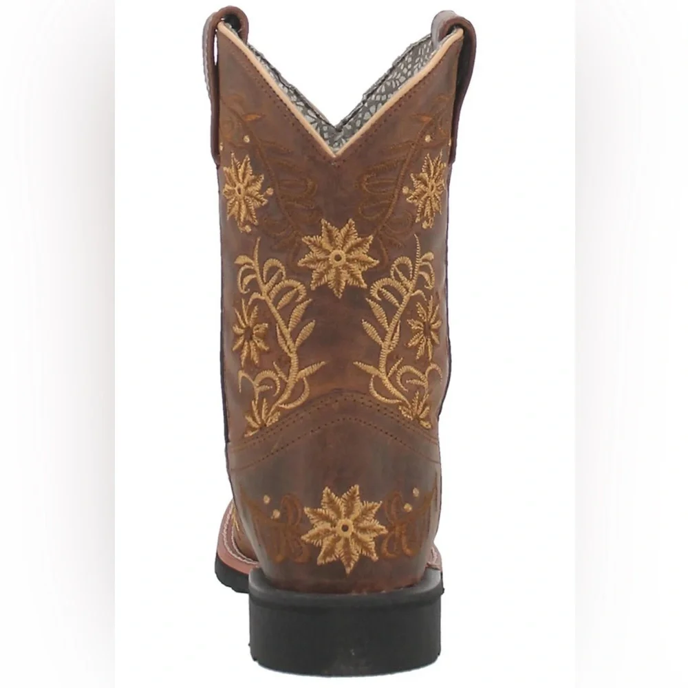 NWT Dan Post Youth Gardenia Honey Brown Leather Boots DPC3942 Size 4.5 D.